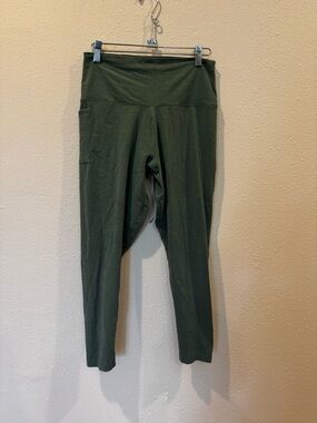 High-Rise Olive Green Women's Leggings